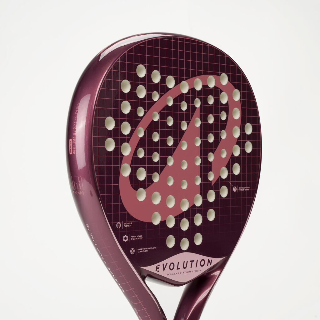 Ljubičasto-roze dečji reket za padel PR EVOLUTION (9–12 godina)
