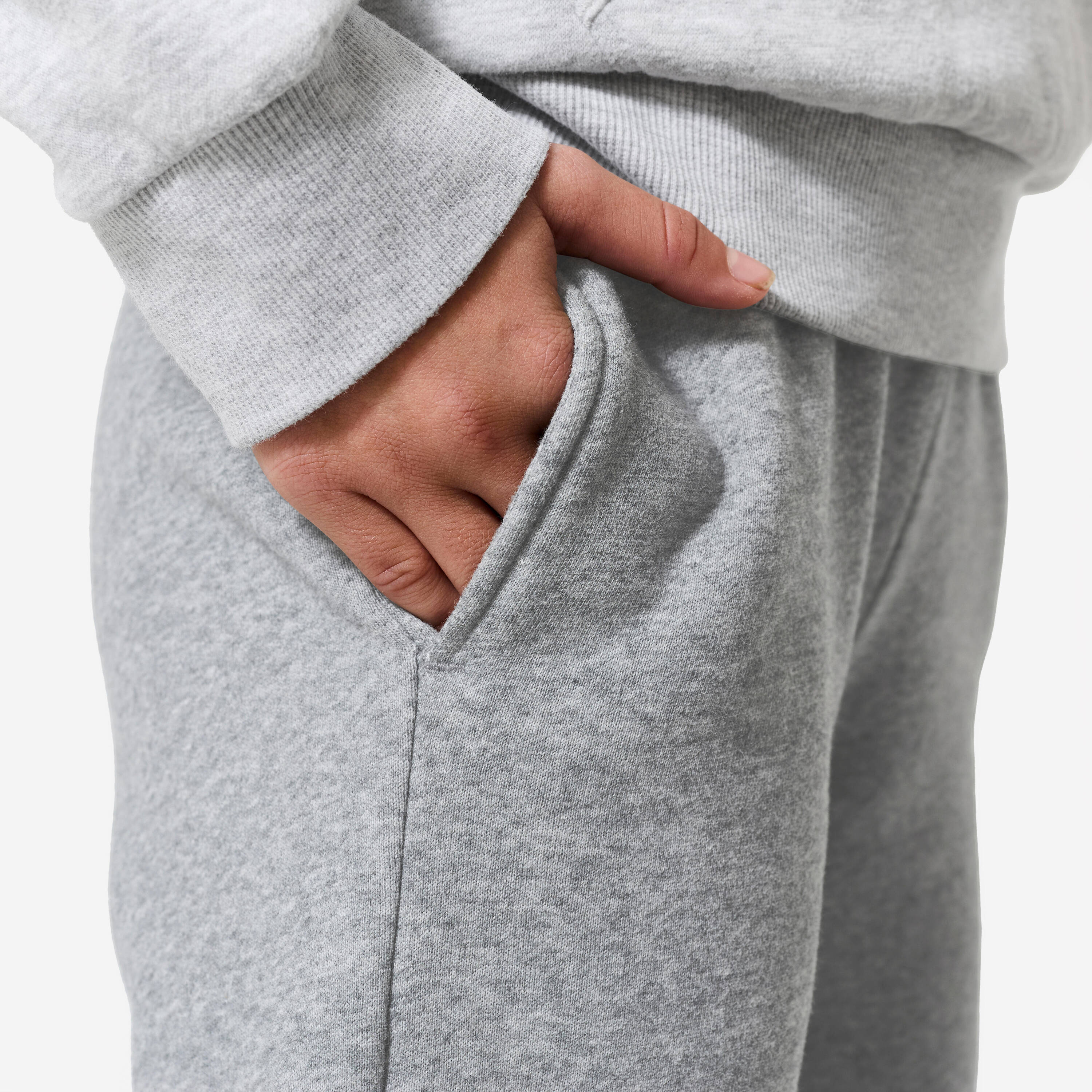 Kids' Unisex Multisports Warm Tracksuit Bottoms - Grey -  3