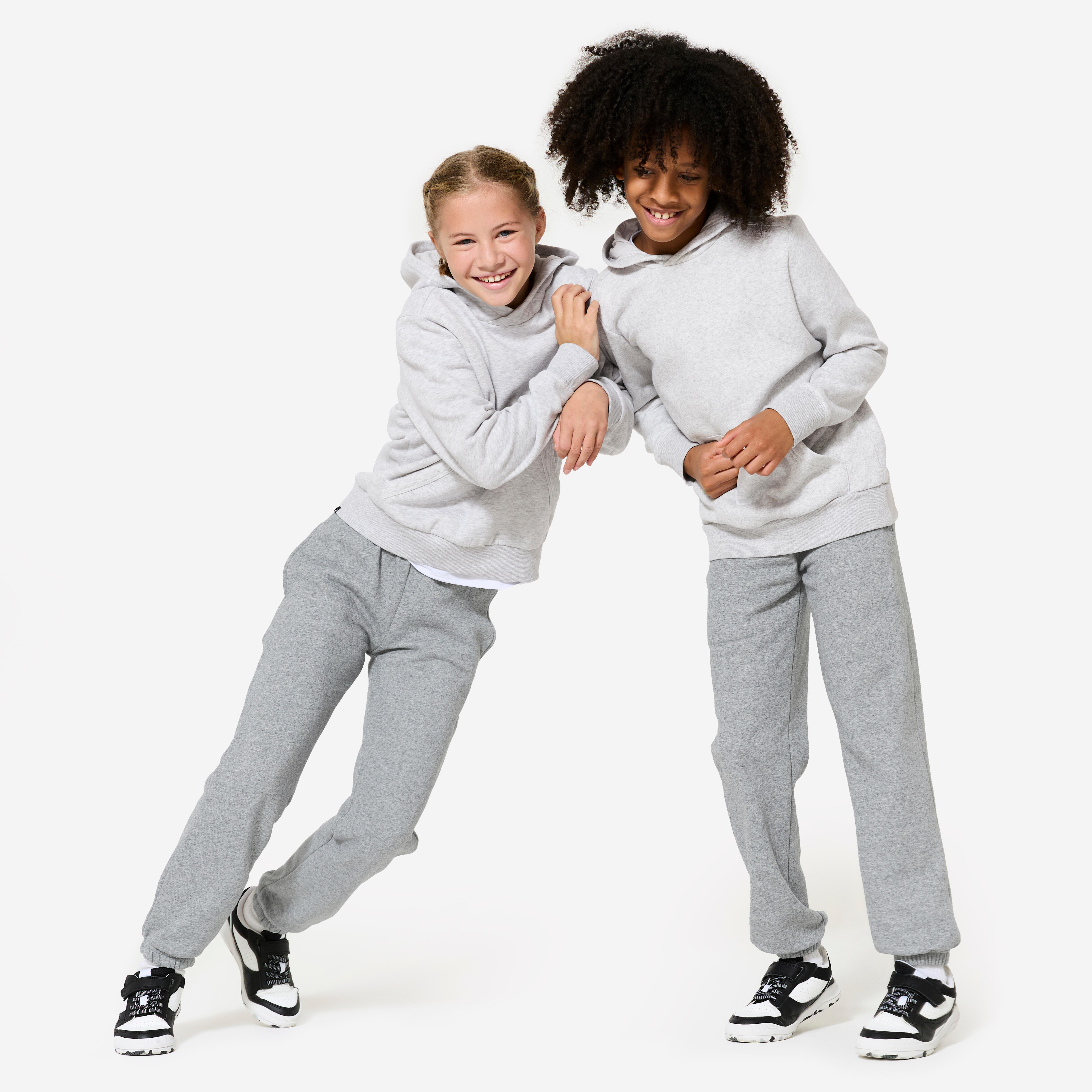 Kids' Unisex Multisports Warm Tracksuit Bottoms - Grey