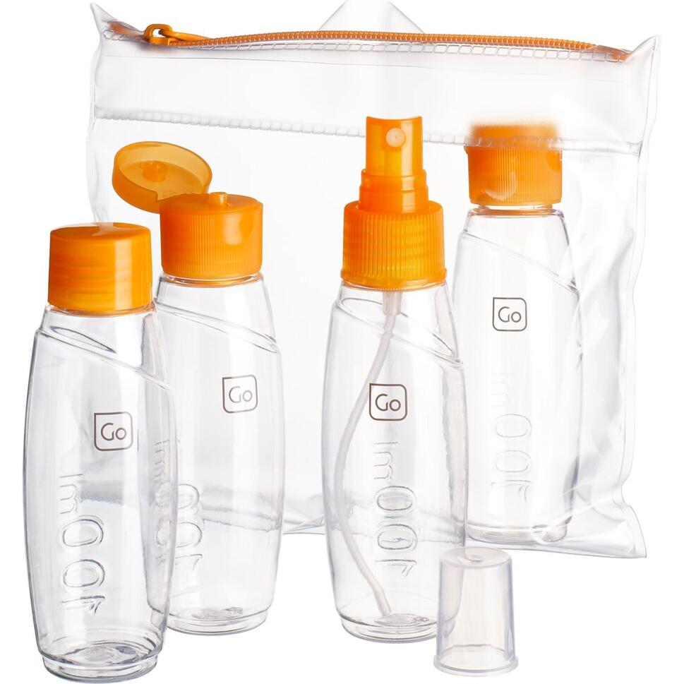 Zestaw 4 butelek kabinowych 100 ml z homologacją Go Travel