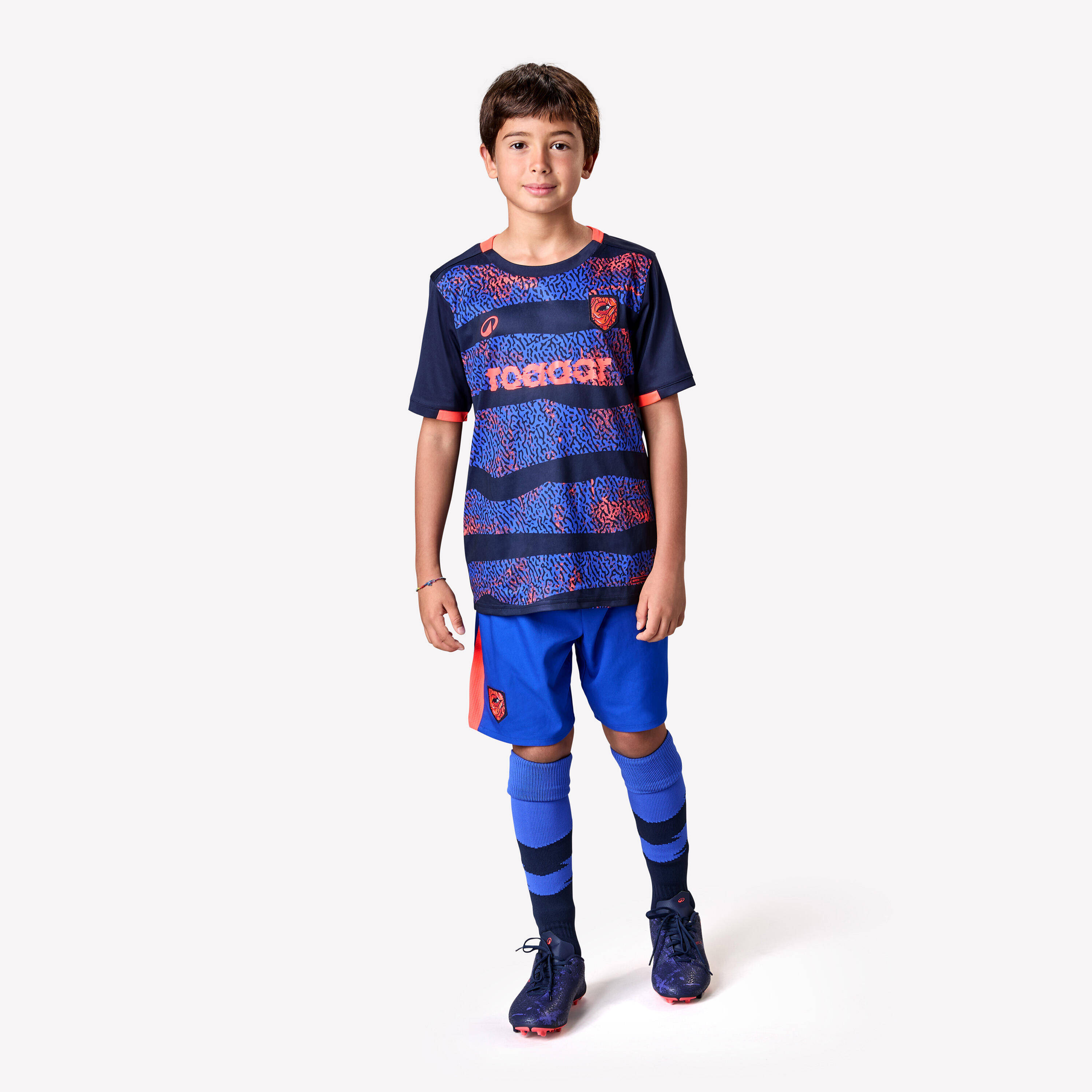 Kids Football Short Sleeve Tshirt Roarrr - Navy Blue -  2