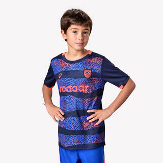 Kids Football Short Sleeve Tshirt Roarrr - Navy Blue