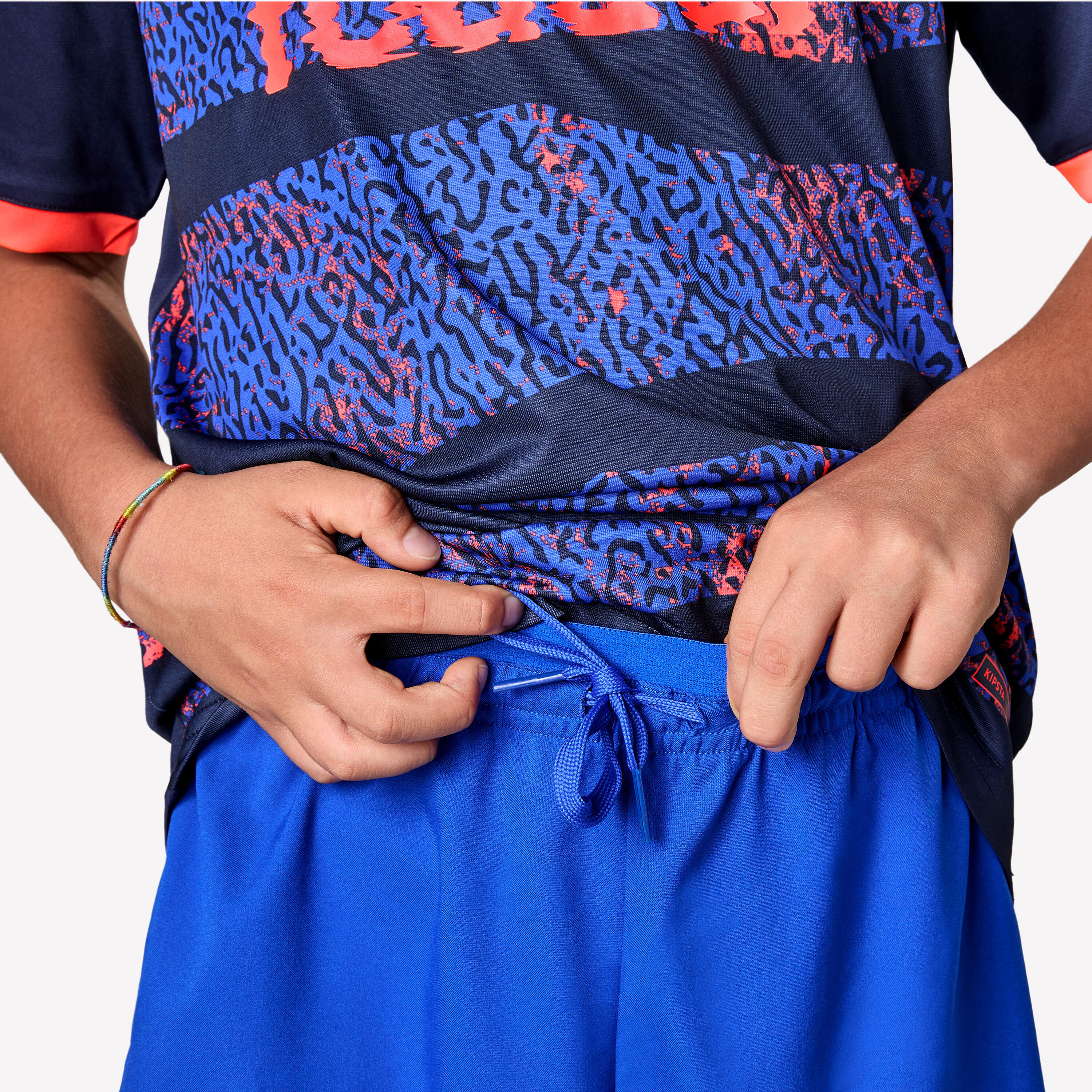 Voetbalbroekje kind Viralto blauw/rood 3/6
