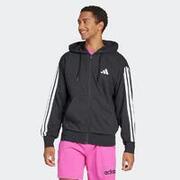 Hanorac cu glugă și fermoar din bumbac ADIDAS Negru Bărbați