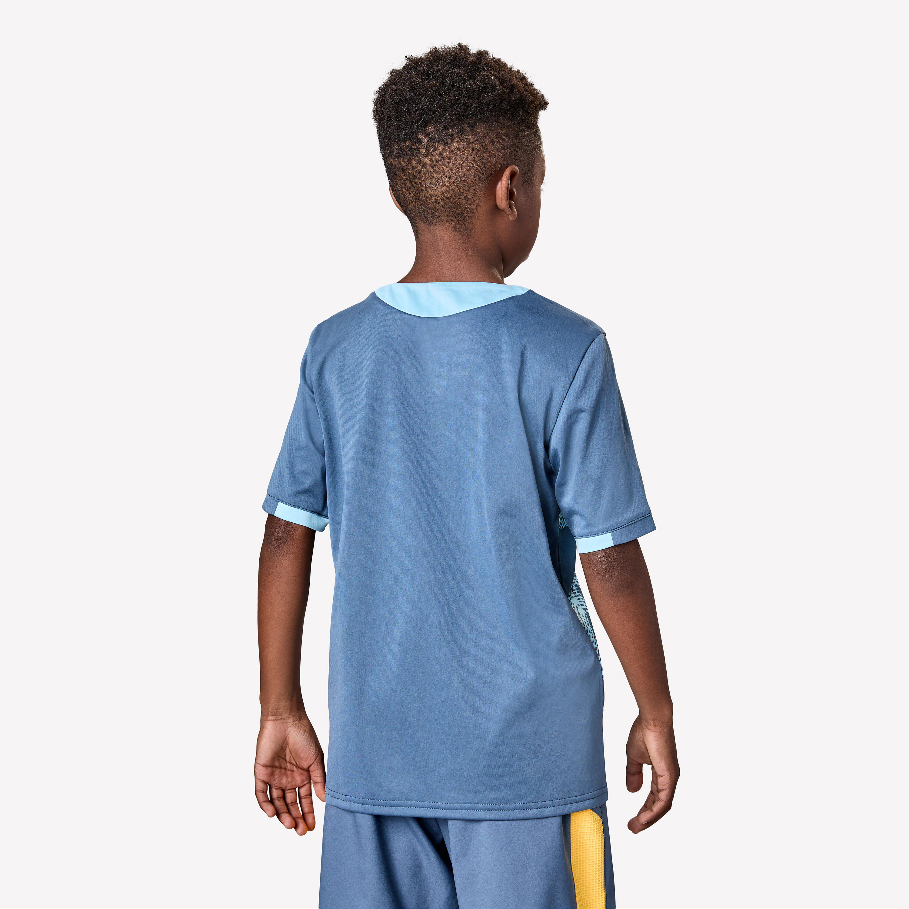 Kinder Fußball Trikot kurzarm - VIRALTO Kids Roarrr Cheetah blau/grau 4/6