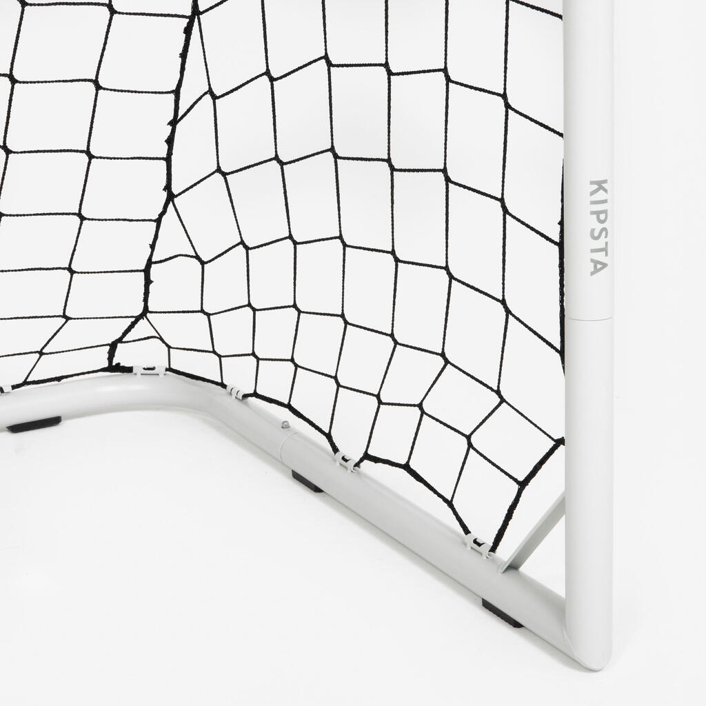 6x4ft Medium Metal Football Goal - White/Blue