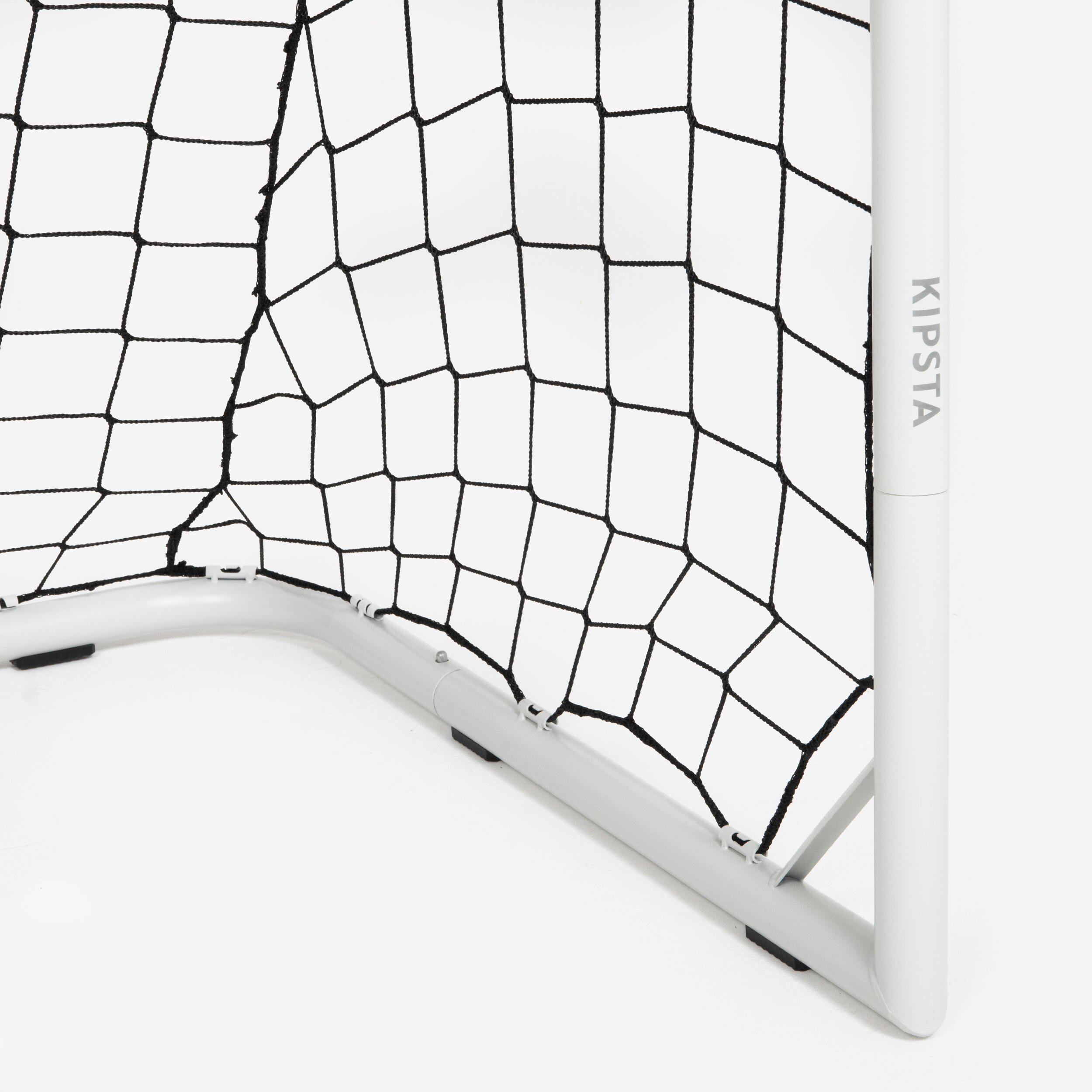 6x4ft Medium Metal Football Goal - White/Blue 14/19