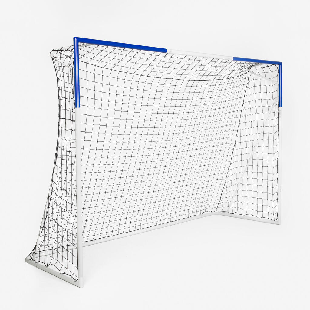 3x2m Large Metal Football Goal - White/Blue
