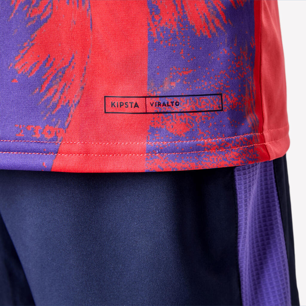 MAILLOT DE FOOTBALL ENFANT VIRALTO KIDS  MC ROARRR RHINO RAYES BLEU / VIOLET