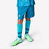 Kids' Football Shorts Viralto - Turquoise with Green Strip