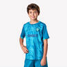 Kids' Short-Sleeved Football Shirt Viralto Roarrr Snake Stripey Green/Turquoise