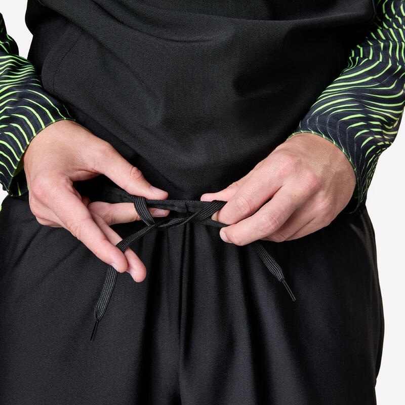 PANTALON D'ENTRAINEMENT DE FOOTBALL ADULTE VIRALTO WAVE NOIR ET JAUNE FLUO