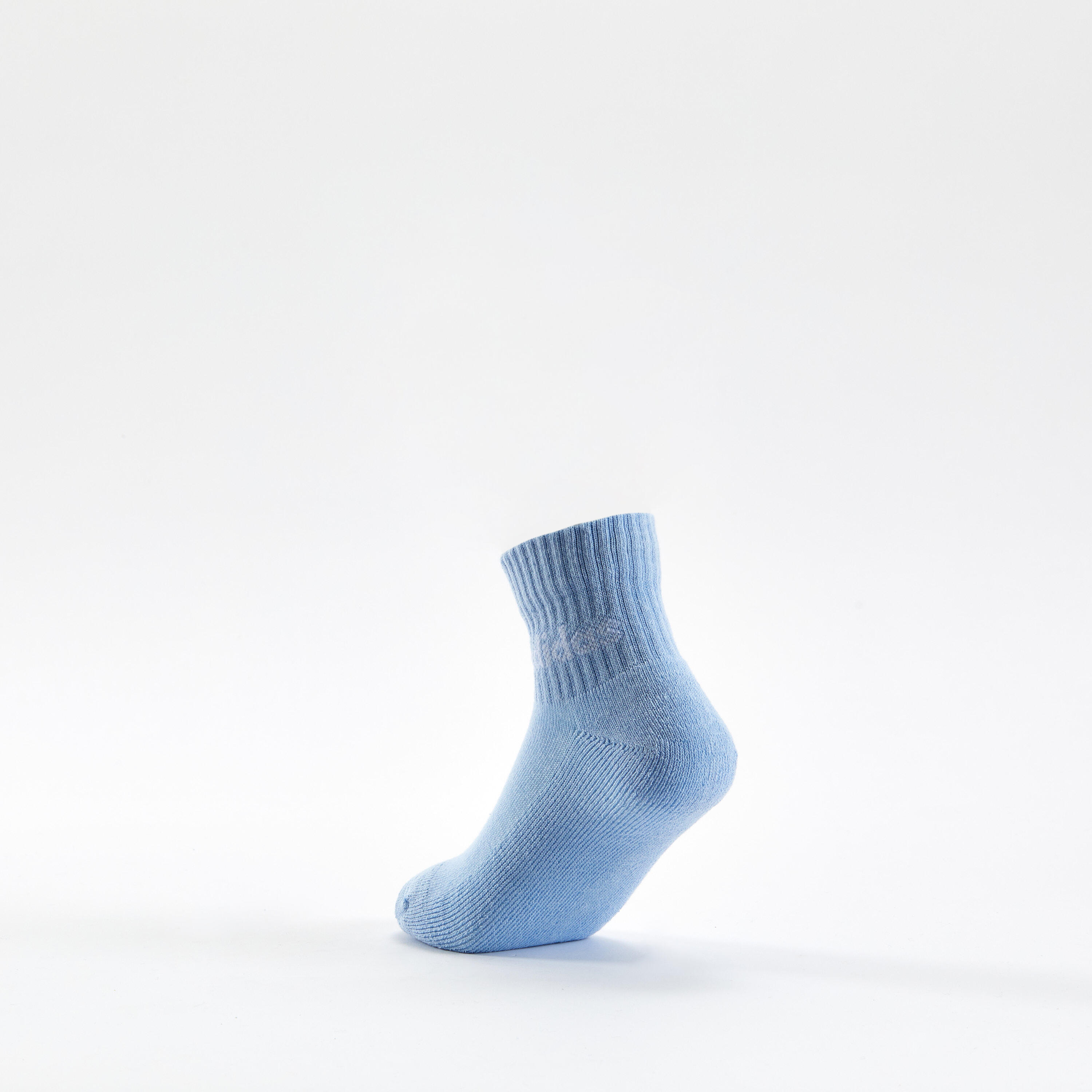 Chaussettes de sport adidas junior mid x5 marine bleu gris blanc 5/5