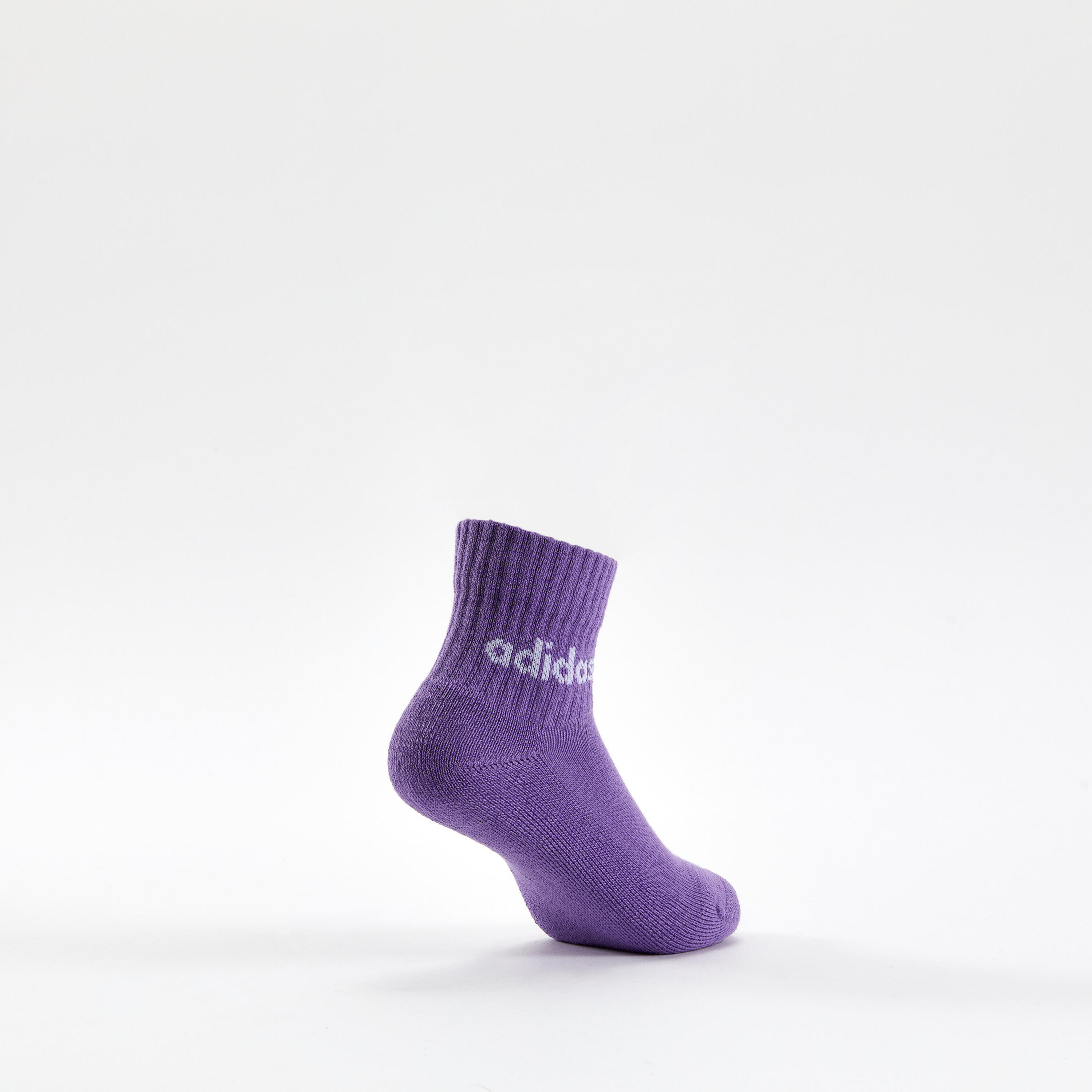 Chaussettes de sport adidas junior mid x5 rose bleu gris blanc 4/5