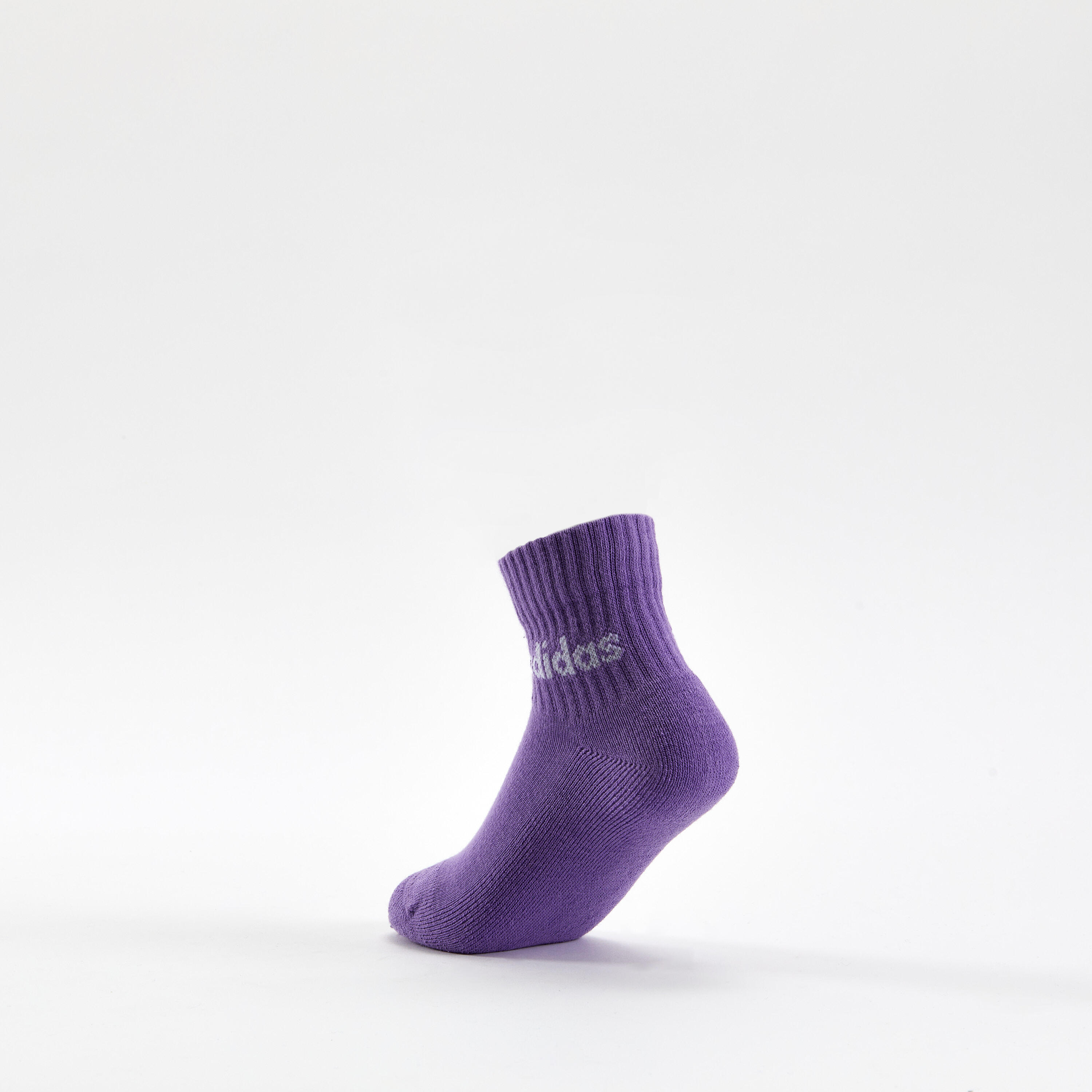 Chaussettes de sport adidas junior mid x5 rose bleu gris blanc 5/5