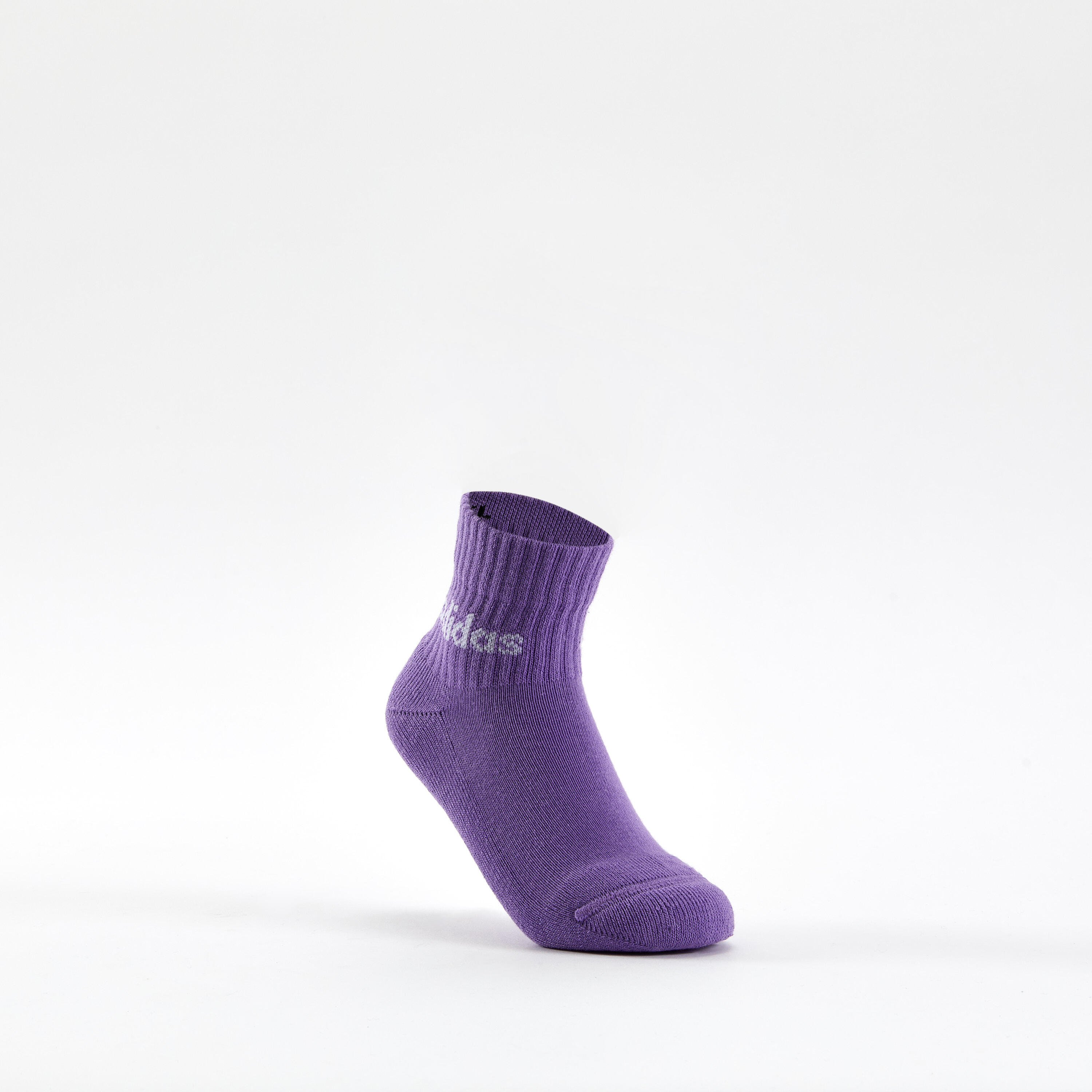 Chaussettes de sport adidas junior mid x5 rose bleu gris blanc 2/5