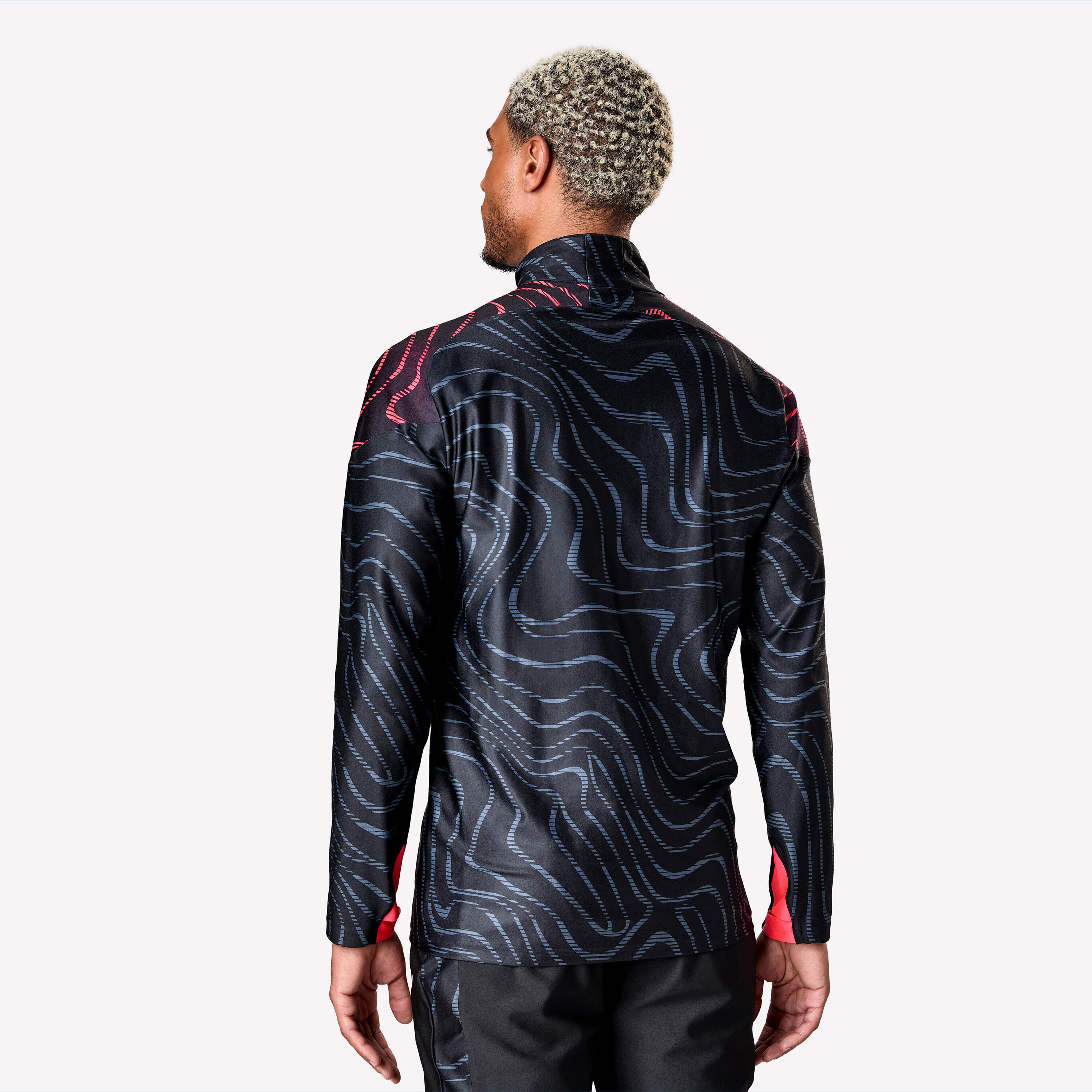 Sweatshirt de Futebol Adulto Viralto Wave Preto/Rosa Fluorescente/Cinzento 4/9