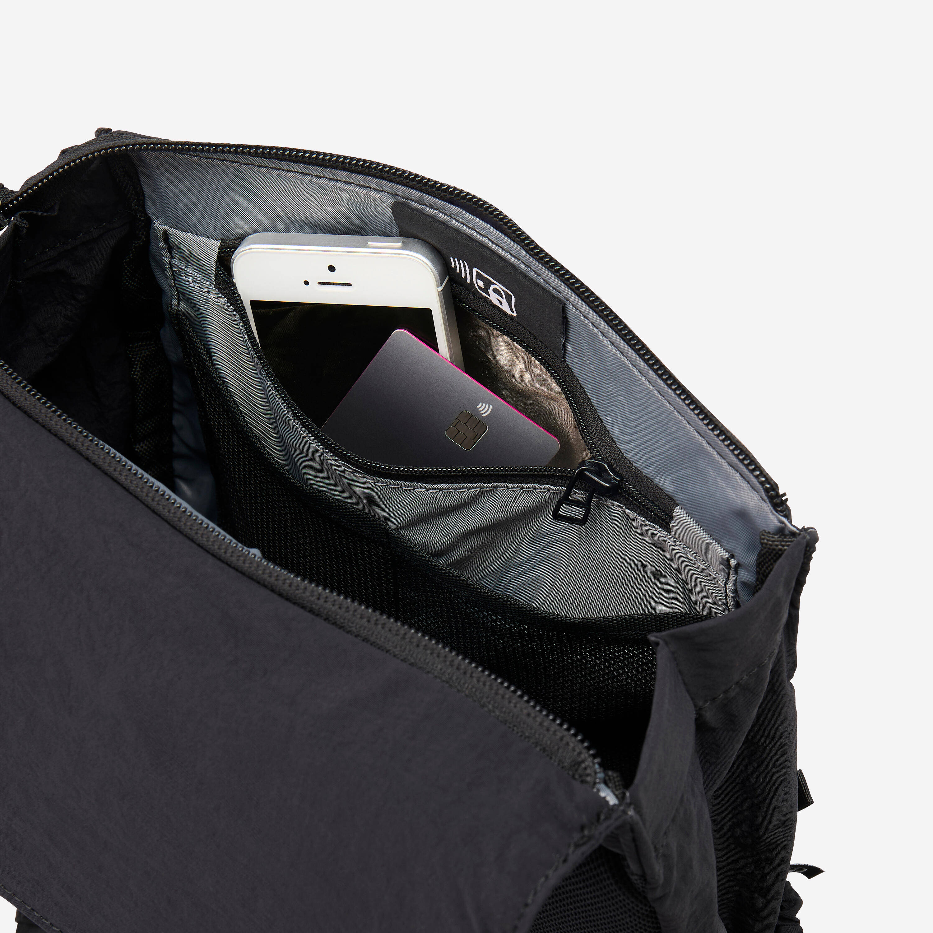 Small 10 L backpack with laptop compartment - Smoked Black -  4