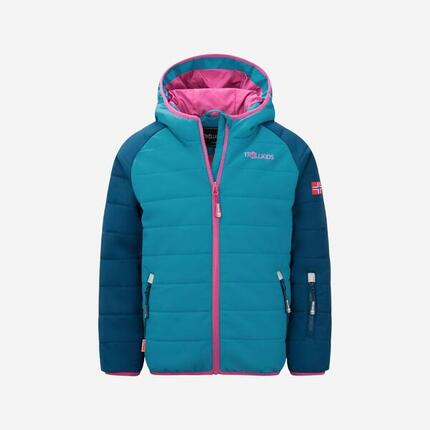 Veste de ski enfant, trollkids Hafjell Pro bleu et rose