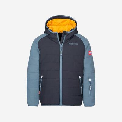 Giacca sci bambino Trollkids HAFJELL PRO blu e gialla