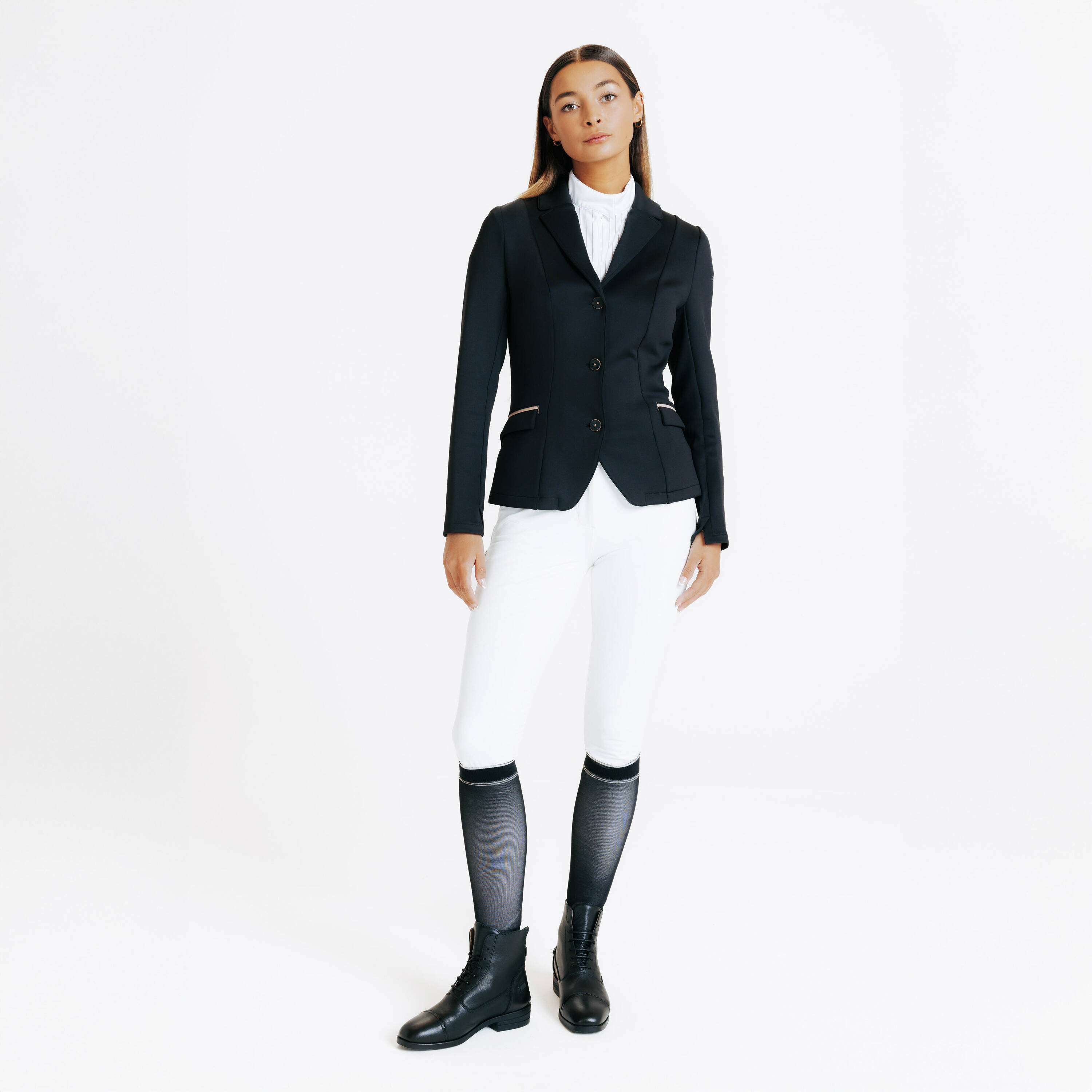 Women's Horse Riding Full Grip Competition Jodhpurs 900 - White -  2