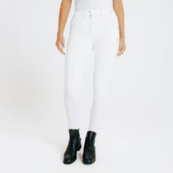 Pantalon équitation compétition full grip femme - 900 blanc