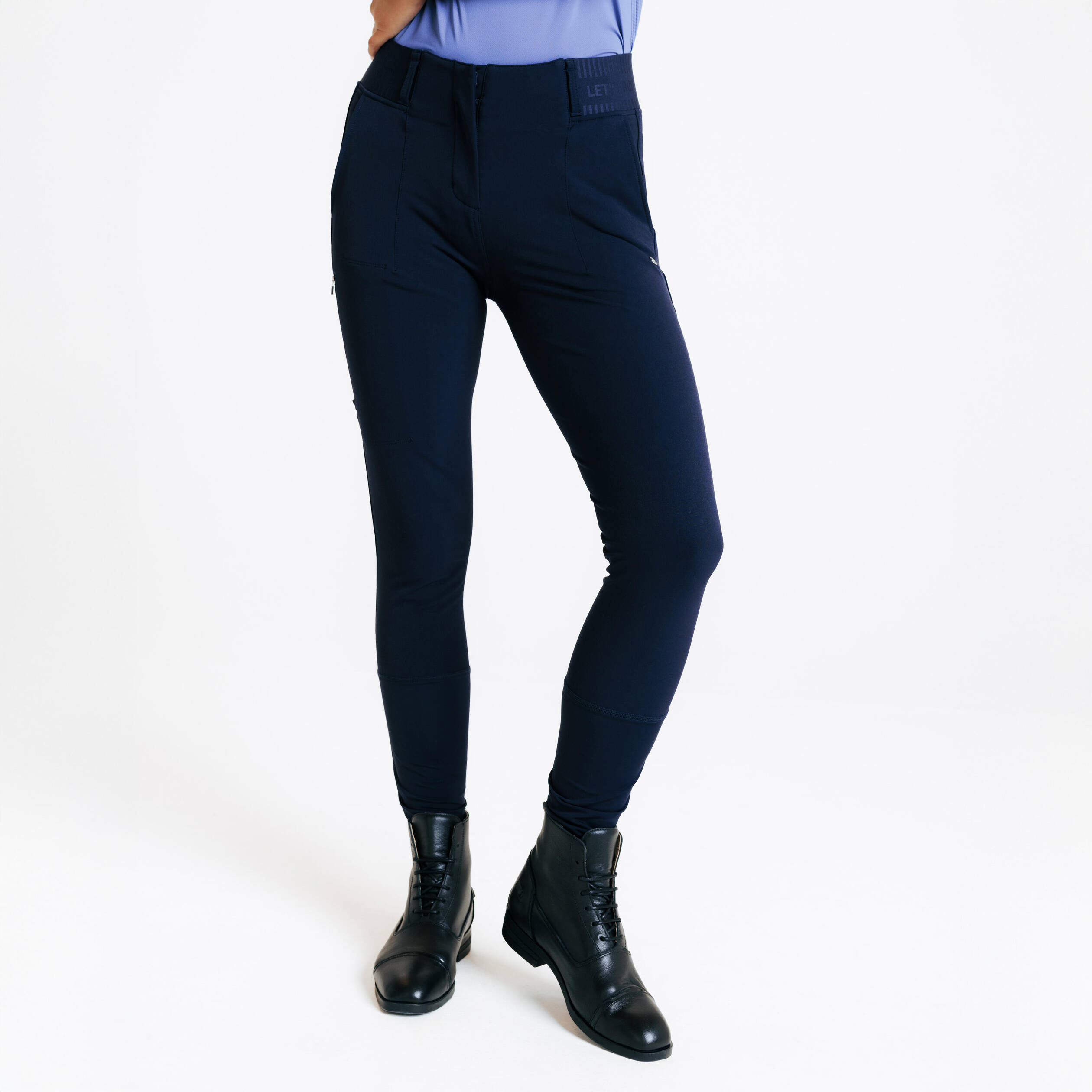 Women's Horse Riding Jodhpurs Be You 500 - Navy