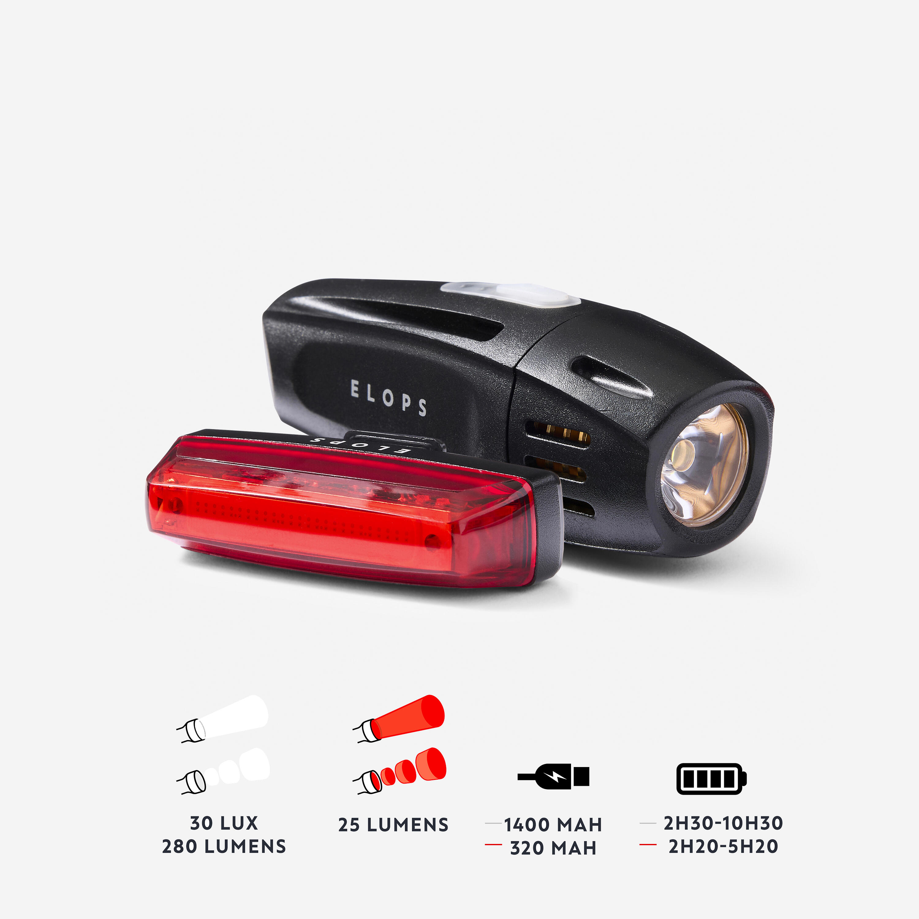 920 ST LED USB Front Rear Bike Light Set