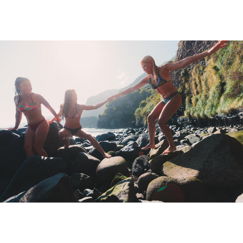 Bustieră de baie tip triunghi surf Mae sangria Roz Damă