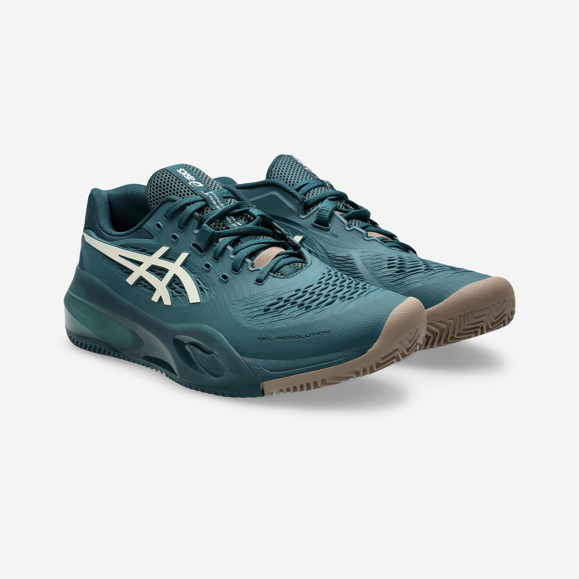 Gravel tennisschoenen voor heren Gel Resolution X groen goud 2/7