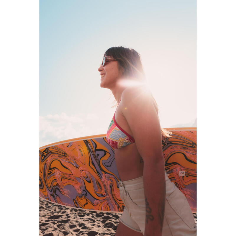 Top de bikini de surf triângulo mulher - Mae sangria vermelho