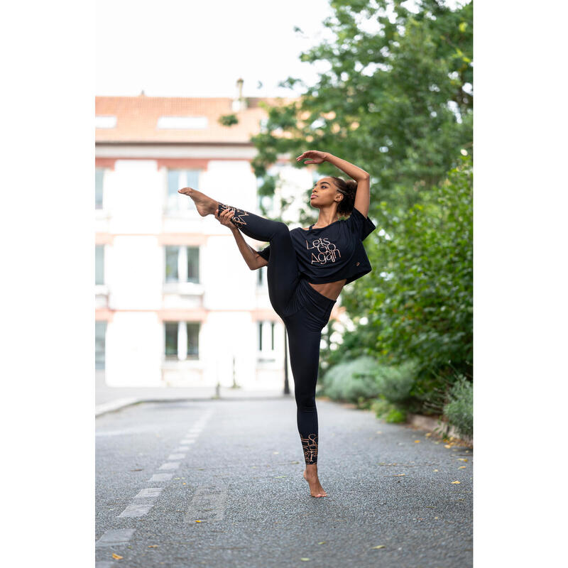 Dance-Shirt Damen Modern Jazz Dance Crop Top - schwarz/graphit 