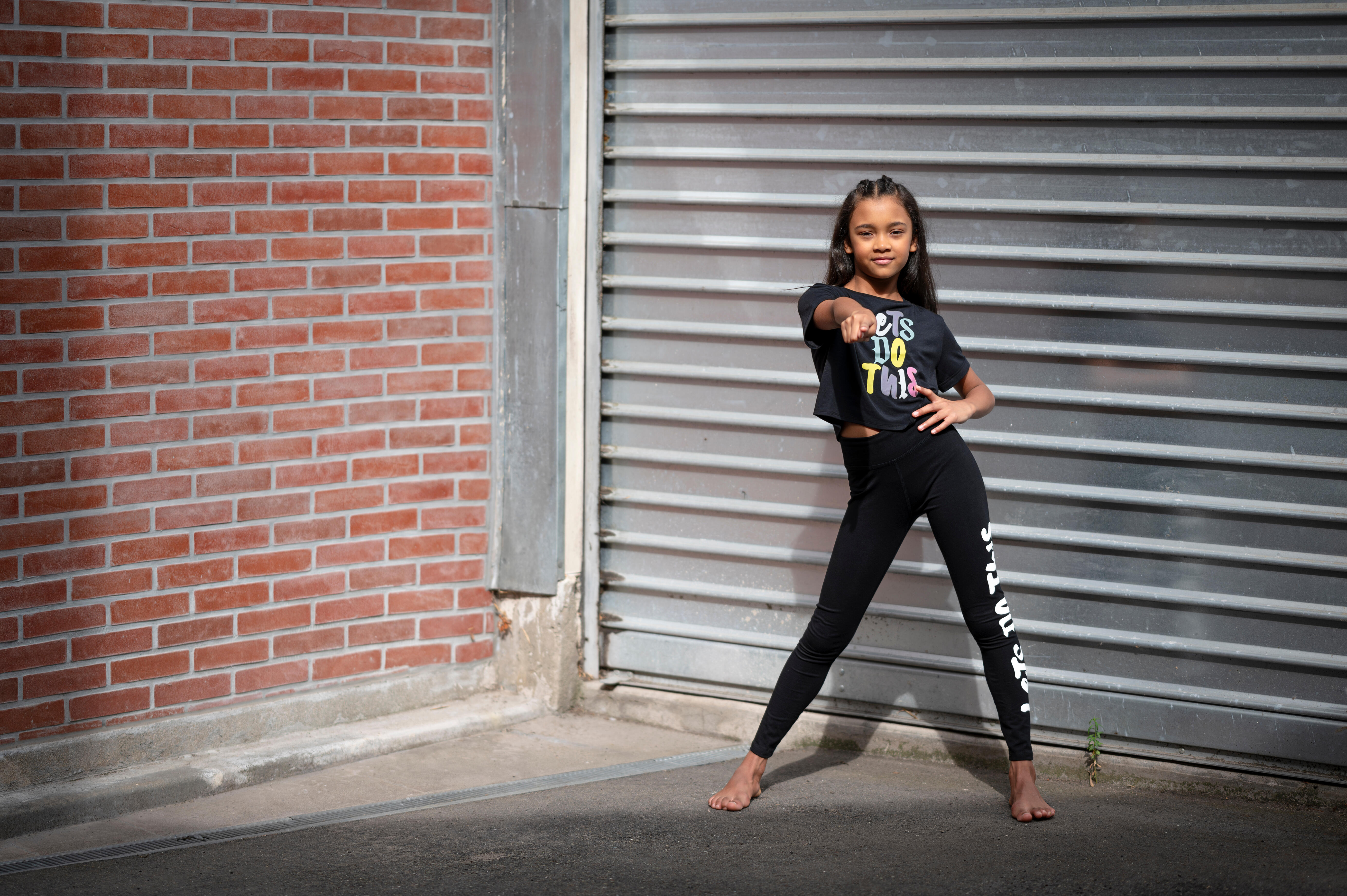 Legging de danse à taille haute enfant - DOMYOS