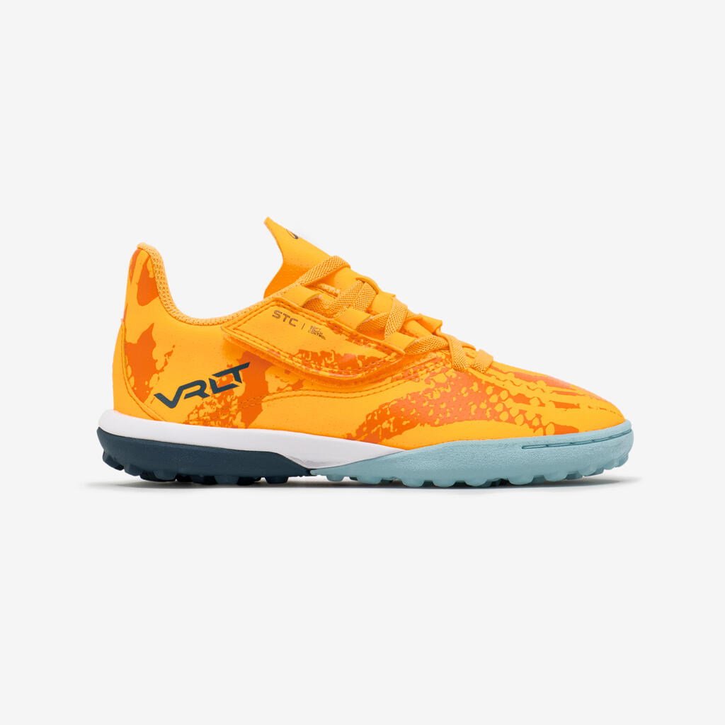 CHAUSSURES DE FOOTBALL ENFANT A SCRATCH VIRALTO I  EASY TURF TF ORANGE