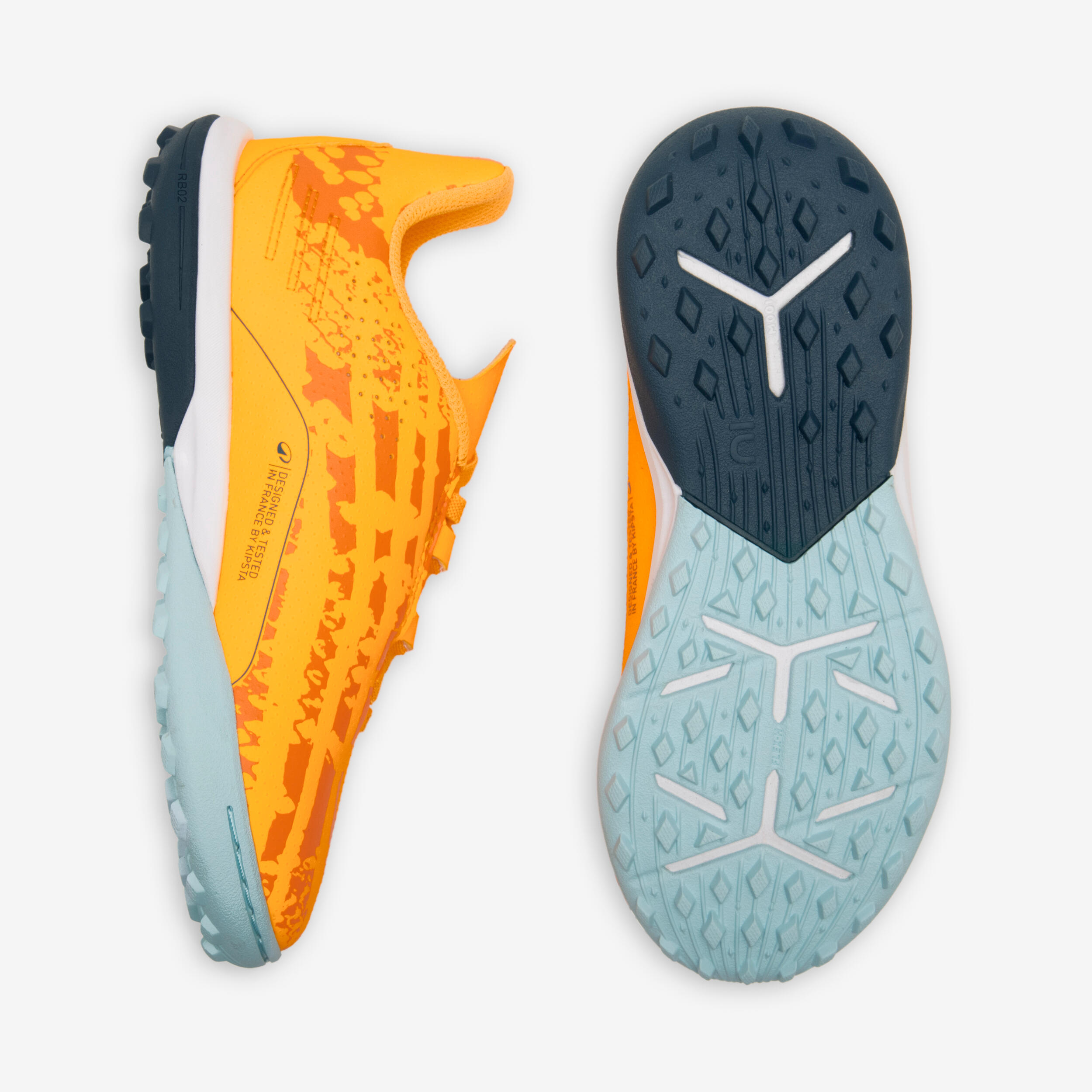 CHAUSSURES DE soccer ENFANT A SCRATCH VIRALTO I  EASY TURF TF ORANGE 9/11