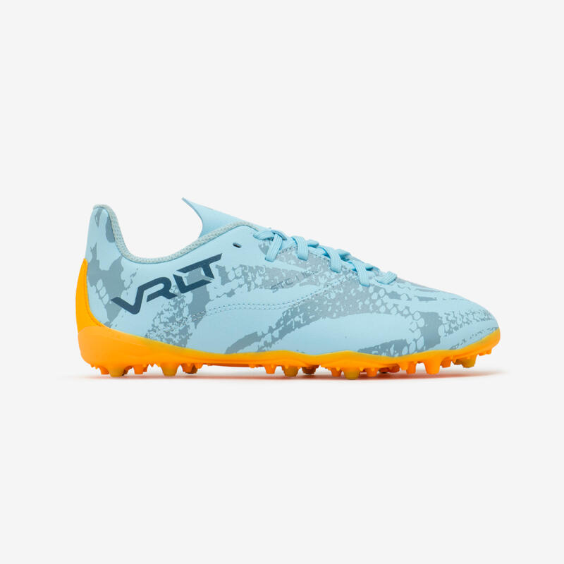 CHAUSSURES DE FOOTBALL ENFANT A LACETS VIRALTO I MG/AG BLEU CLAIR
