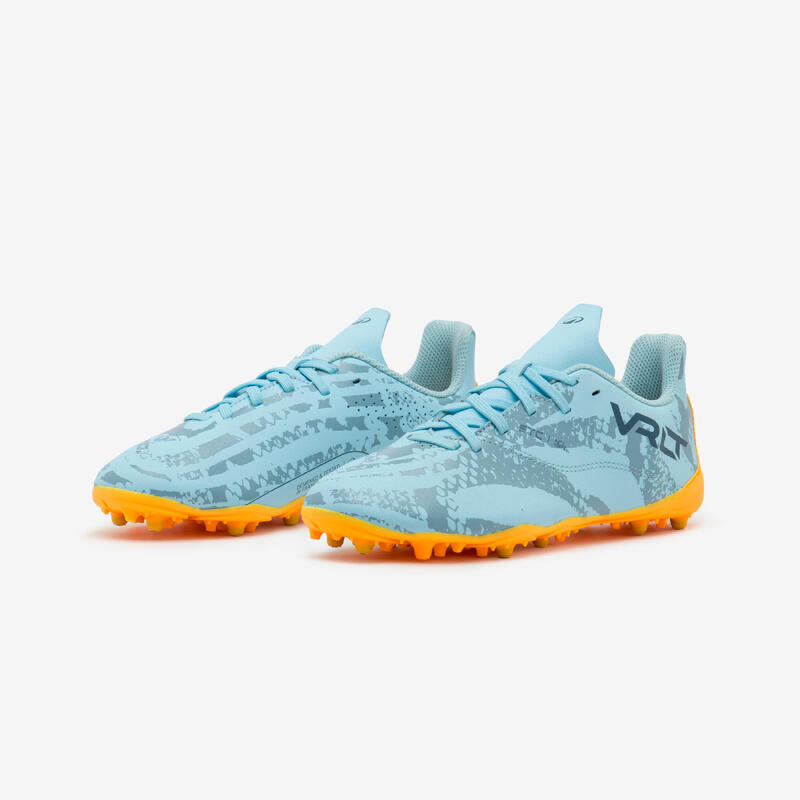 CHAUSSURES DE FOOTBALL ENFANT A LACETS VIRALTO I MG/AG BLEU CLAIR