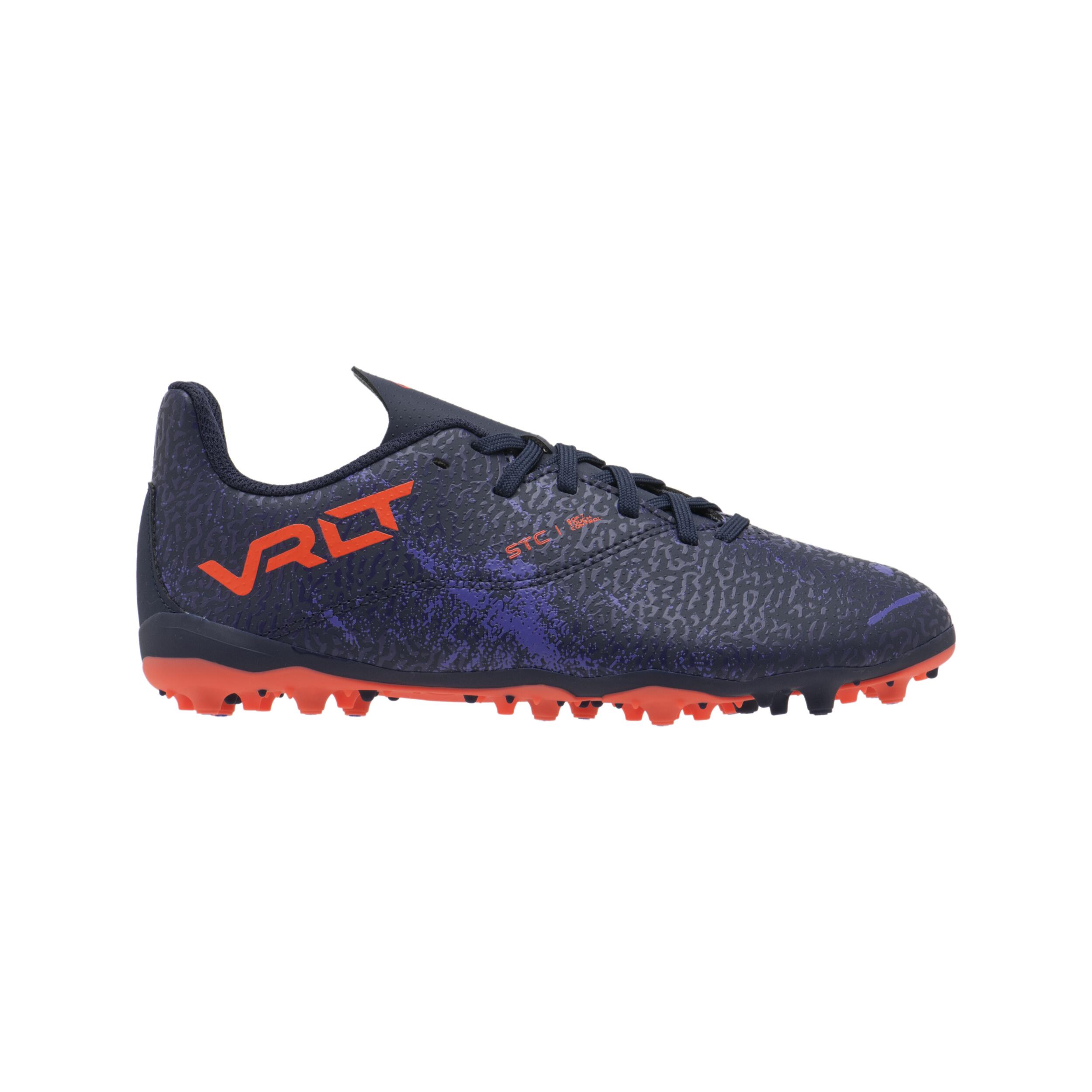 Chaussures de soccer  enfant a lacets, Viralto I MG/AG bleu - KIPSTA