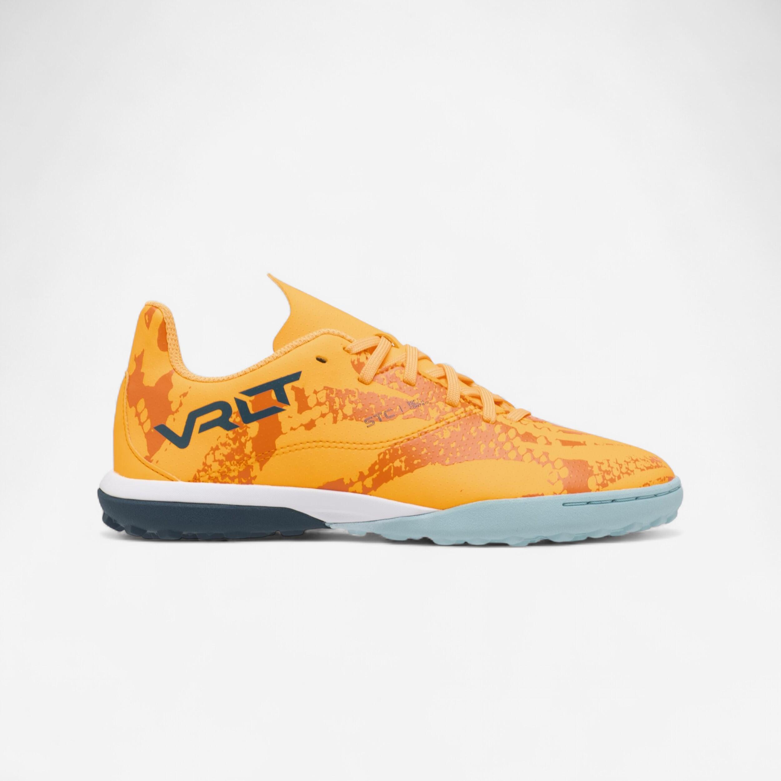 Kids' Lace-Up Football Boots Viralto I Turf TF - Orange