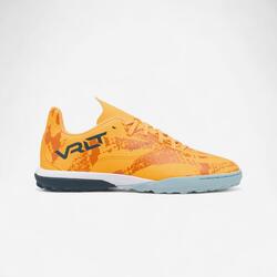 CHAUSSURES DE FOOTBALL ENFANT A LACETS VIRALTO I TURF TF ORANGE ET BLEU