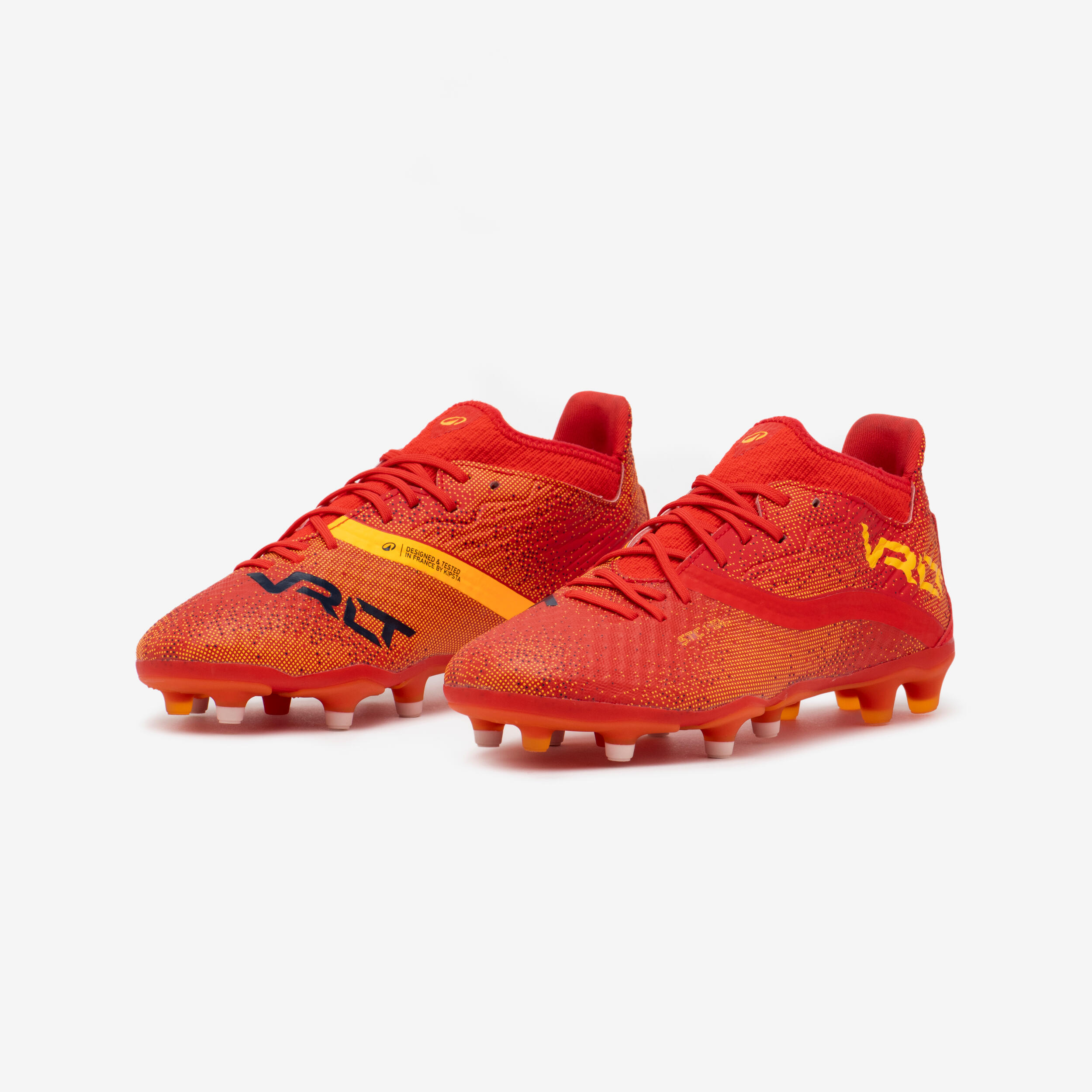 Scarpe calcio comfort bambini VIRALTO III FG rosse  2/10