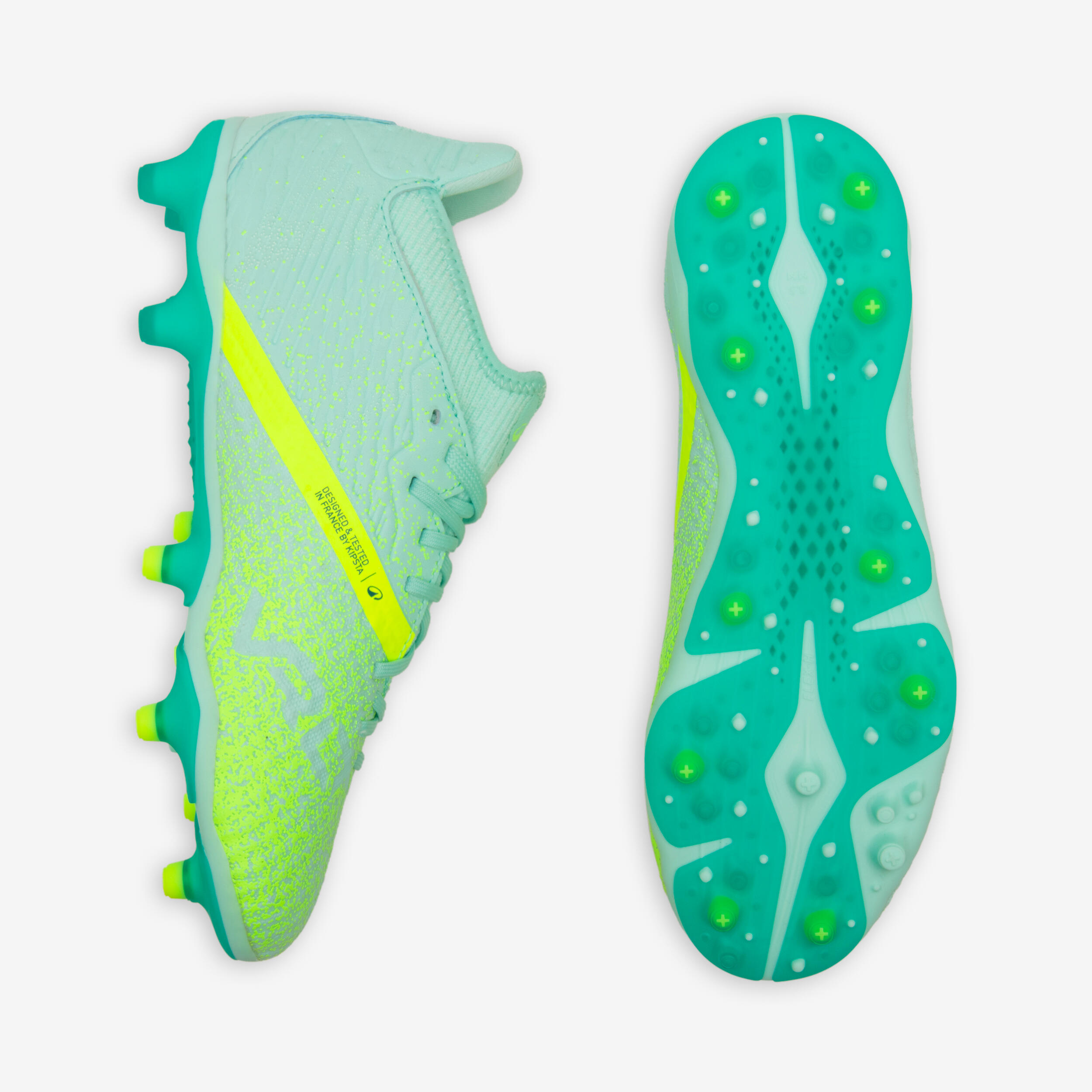Voetbalschoenen kind Viralto III MG/AG groen 8/10