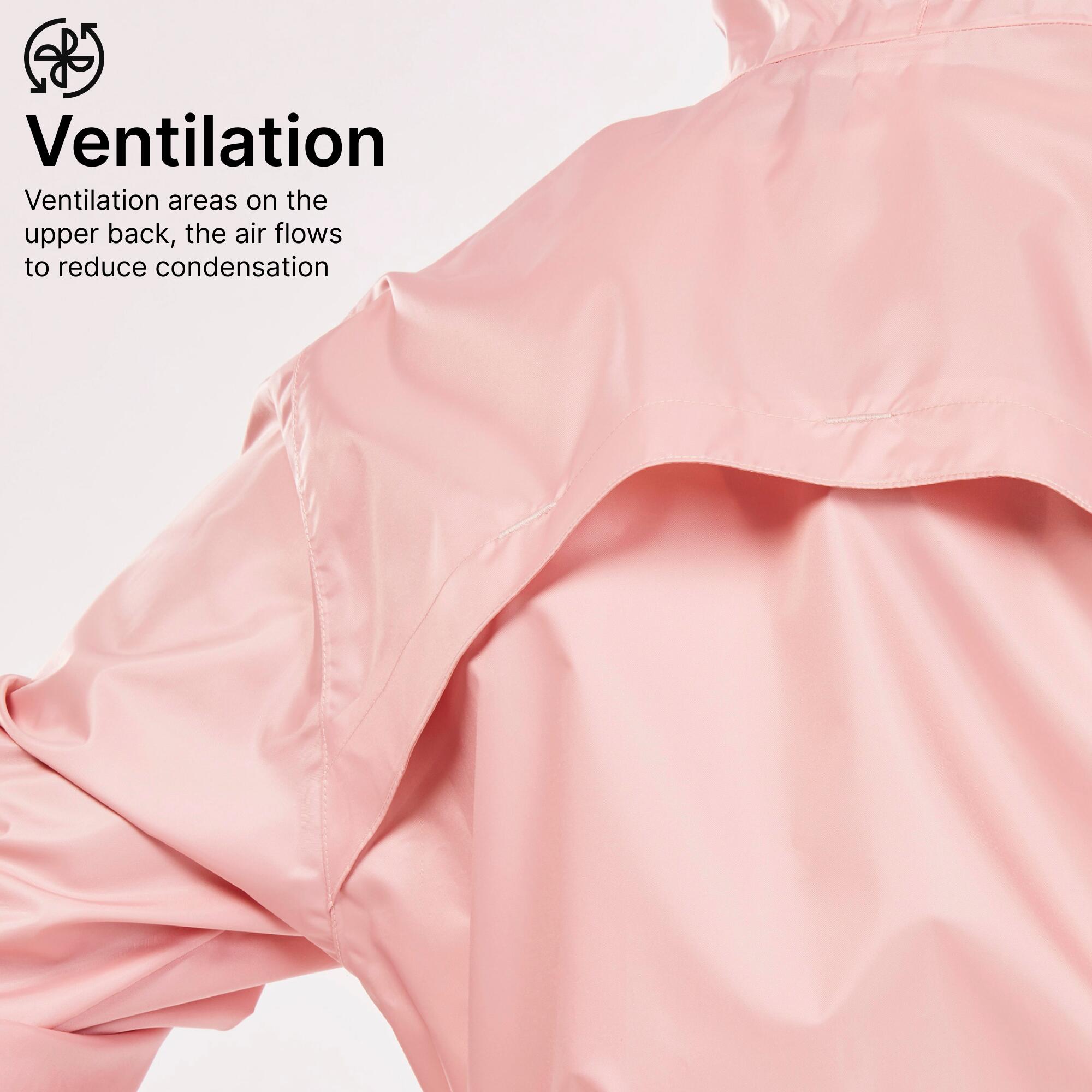 Women Full Zip Rain Jacket with Storage Pouch Pink - NH100