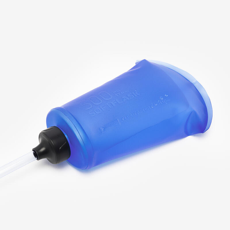 Lauf-Trinkflasche 500 ml für 8-l-Trailrucksack mit Trinkhalm - türkis