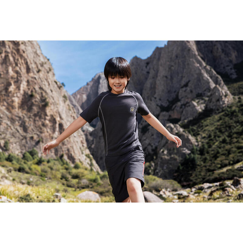 Dětské turistické merino tričko MH 900 7–15 let