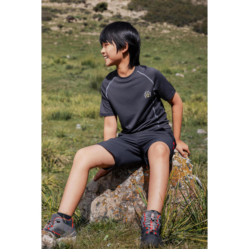 Dětské turistické merino tričko MH 900 7–15 let