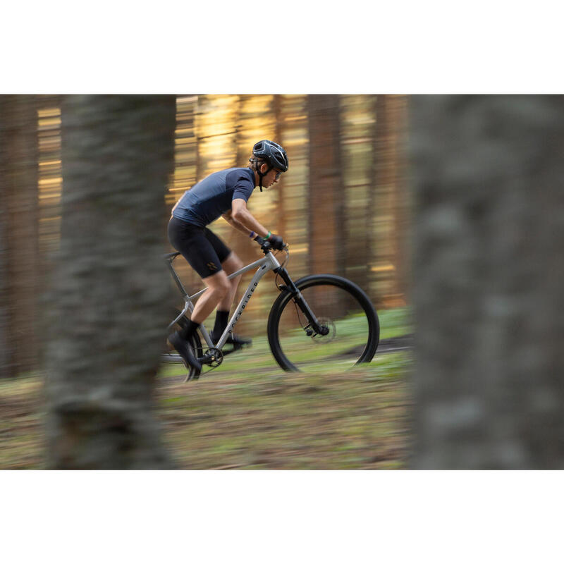 Velo vtt cross country race 700 cadre aluminium gris