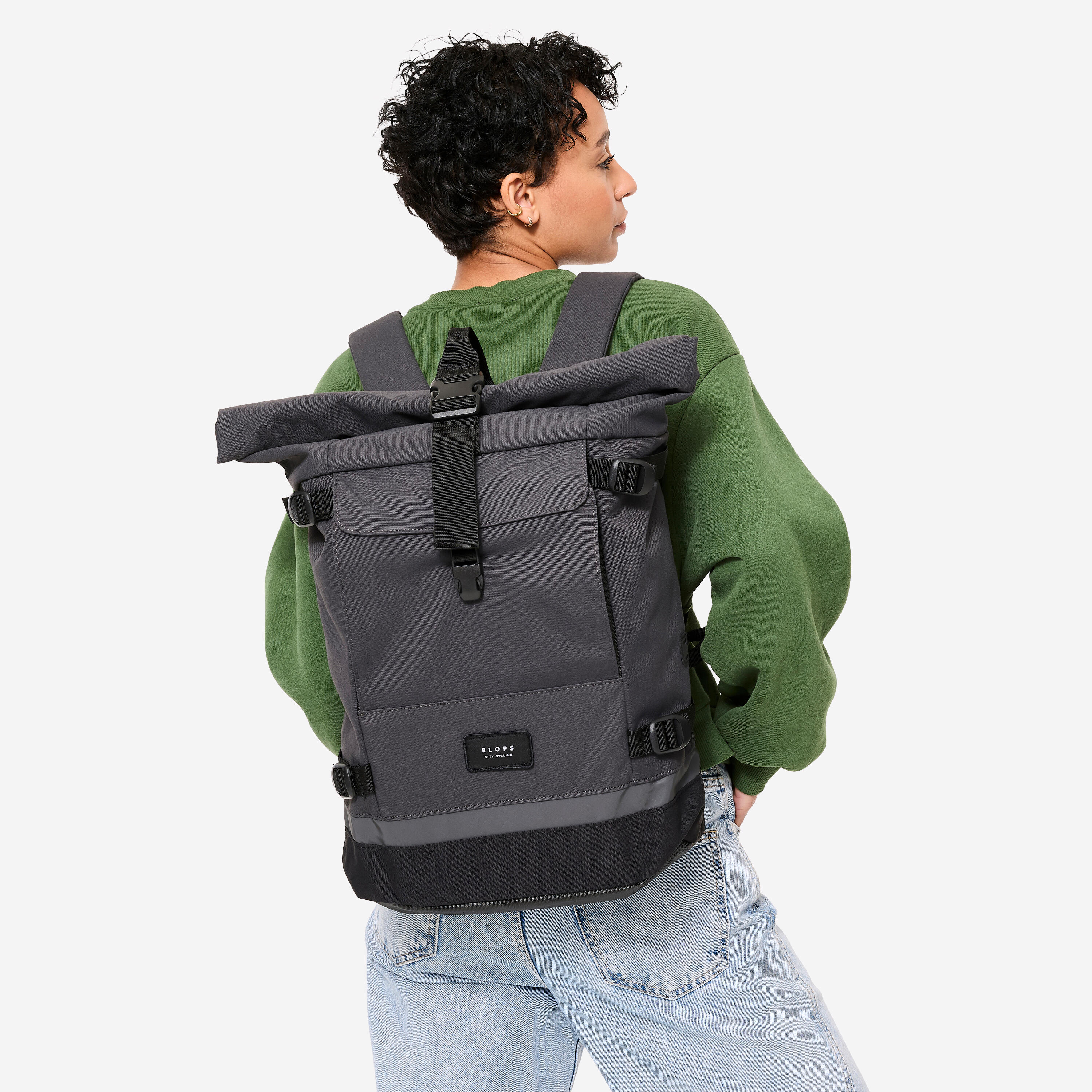 Cycling Single Pannier Rack Backpack 25 L - BTWIN