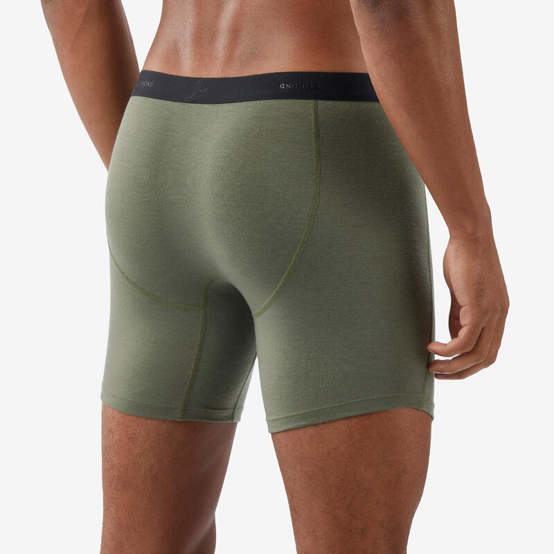 Sous vêtement boxer en laine mérinos de trek montagne homme mt500