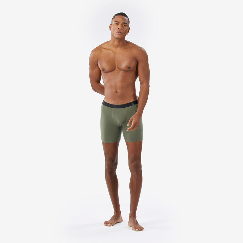 Sous vêtement boxer en laine mérinos de trek montagne homme mt500
